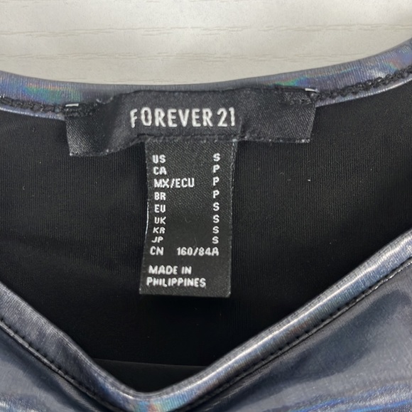 Forever 21 Women's Sequin Pleather Crop Top Sports Bra Size Small - Picture 4 of 7